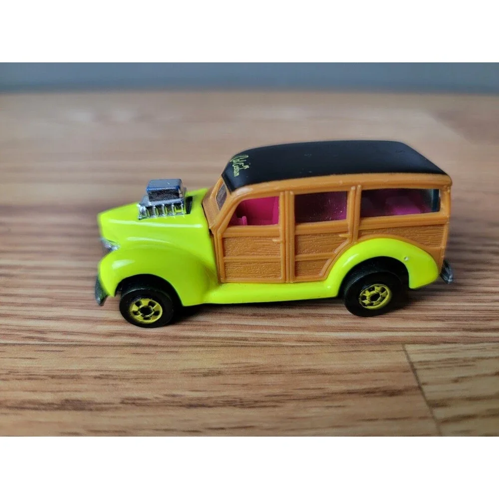Vtg 1979 Hot Wheels Cal Custom Ford Woodie Wagon Hot Rod Fluorescent Yellow used